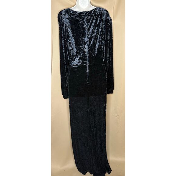 Timeless London Unique Vintage Black Velvet Maxi Dress 16 NWT - Picture 5 of 8